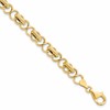 14K Polished and Textured Fancy Link Bracelet