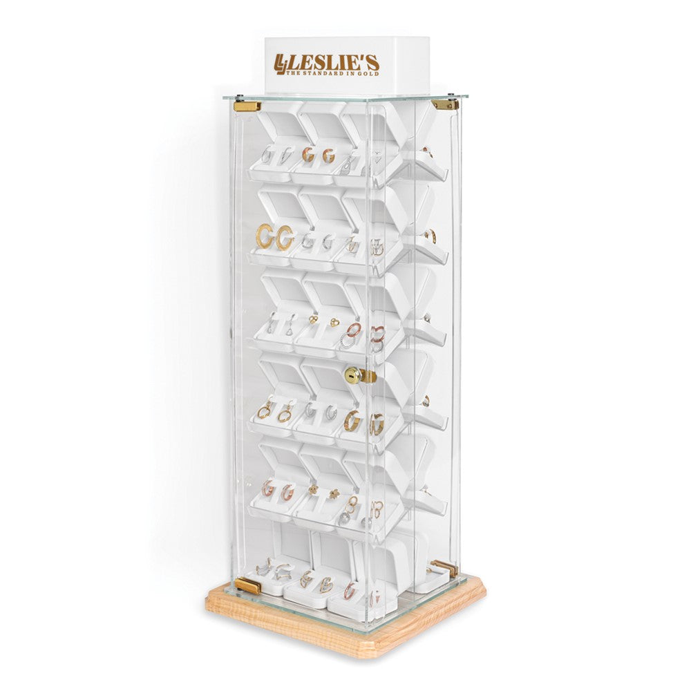  2-Sided Locking 36 Earring Display with Security Cable & Boxes
