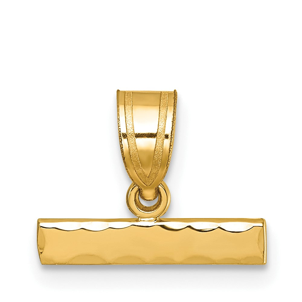 14k Large Diamond -cut Top Pendant