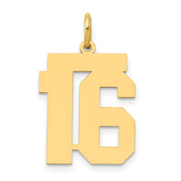 Load image into Gallery viewer, 14k Medium Polished Number 16 Charm
