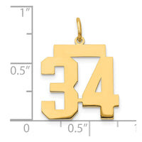 Load image into Gallery viewer, 14k Medium Polished Number 34 Charm
