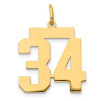 Load image into Gallery viewer, 14k Medium Polished Number 34 Charm
