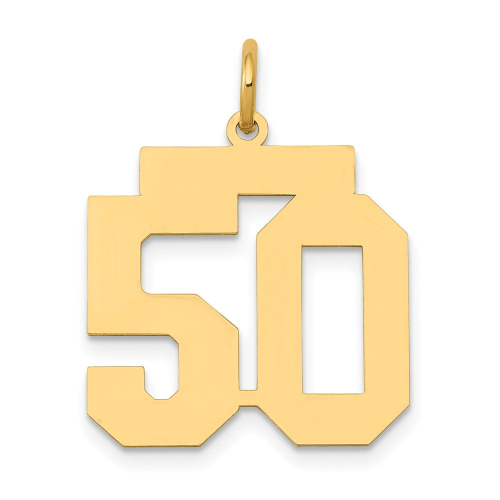 14k Medium Polished Number 50 Charm
