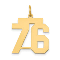 Load image into Gallery viewer, 14k Medium Polished Number 76 Charm
