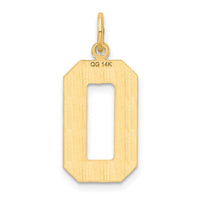 Load image into Gallery viewer, 14k Large Brushed Diamond-cut Number 0 Charm
