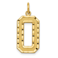 Load image into Gallery viewer, 14k Large Brushed Diamond-cut Number 0 Charm
