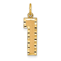 Load image into Gallery viewer, 14k Large Brushed Diamond-cut Number 1 Charm
