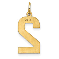 Load image into Gallery viewer, 14k Large Brushed Diamond-cut Number 2 Charm
