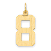 Load image into Gallery viewer, 14k Large Brushed Diamond-cut  Number 8 Charm

