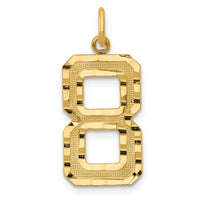 Load image into Gallery viewer, 14k Large Brushed Diamond-cut  Number 8 Charm

