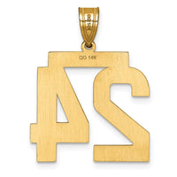Load image into Gallery viewer, 14k Large Brushed  Diamond-cut Number 24 Charm
