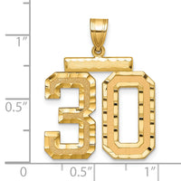 Load image into Gallery viewer, 14k Large Brushed Diamond-cut Number 30 Charm
