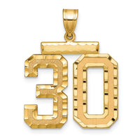 Load image into Gallery viewer, 14k Large Brushed Diamond-cut Number 30 Charm
