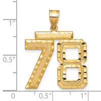 Load image into Gallery viewer, 14k Large Brushed Diamond-cut Number 78 Charm
