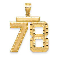Load image into Gallery viewer, 14k Large Brushed Diamond-cut Number 78 Charm
