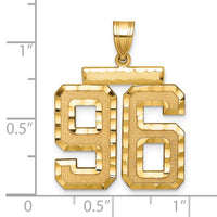 Load image into Gallery viewer, 14k Large Brushed Diamond-cut Number 96 Charm
