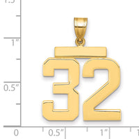 Load image into Gallery viewer, 14k Large Polished Number 32 Pendant
