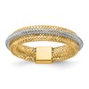 14K w/Rhodium Polished/Textured Stretch Ring