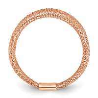 Load image into Gallery viewer, 14K with Rose Gold Plating Mesh Tapered Stretch Ring
