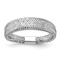 Load image into Gallery viewer, 14K w/Rhodium Mesh Tapered Stretch Ring
