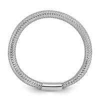 Load image into Gallery viewer, 14K w/White Rhodium Plating Polished Mesh Stretch Ring
