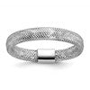 14K w/White Rhodium Plating Polished Mesh Stretch Ring