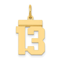 Load image into Gallery viewer, 14k Small Polished Number 13 Charm
