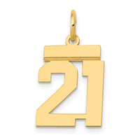 Load image into Gallery viewer, 14k Small Polished Number 21 Charm
