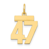 Load image into Gallery viewer, 14k Small Polished Number 47 Charm

