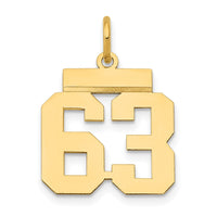 Load image into Gallery viewer, 14k Small Polished Number 63 Charm
