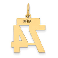 Load image into Gallery viewer, 14k Small Polished Number 74 Charm
