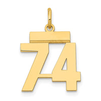 Load image into Gallery viewer, 14k Small Polished Number 74 Charm

