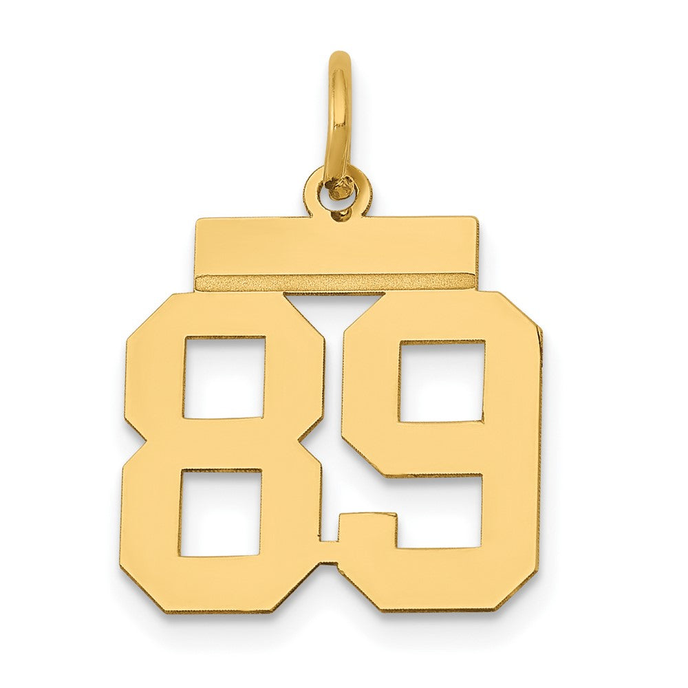 14k Small Polished Number 89 Charm
