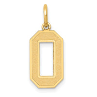 Load image into Gallery viewer, 14k Medium Satin Number 0 Charm
