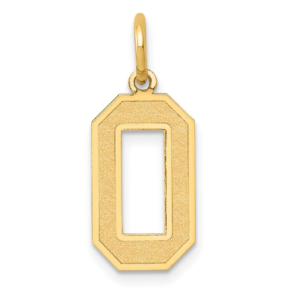 14k Medium Satin Number 0 Charm