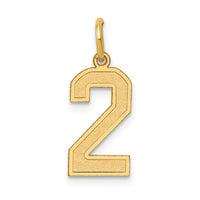Load image into Gallery viewer, 14k Medium Satin Number 2 Charm
