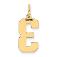 Load image into Gallery viewer, 14k Medium Satin Number 3 Charm
