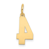 Load image into Gallery viewer, 14k Medium Satin Number 4 Charm
