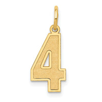 Load image into Gallery viewer, 14k Medium Satin Number 4 Charm

