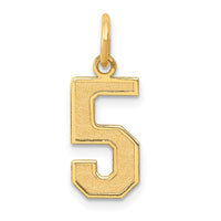 Load image into Gallery viewer, 14k Medium Satin Number 5 Charm
