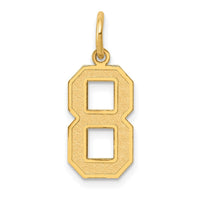 Load image into Gallery viewer, 14k Medium Satin Number 8 Charm
