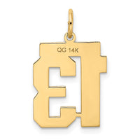 Load image into Gallery viewer, 14k Medium Satin Number 13 Charm

