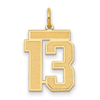 Load image into Gallery viewer, 14k Medium Satin Number 13 Charm
