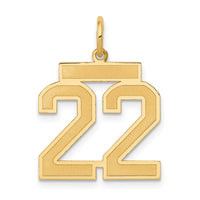 Load image into Gallery viewer, 14k Medium Satin Number 22 Charm
