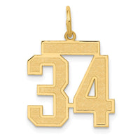 Load image into Gallery viewer, 14k Medium Satin Number 34 Charm
