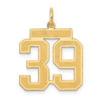 Load image into Gallery viewer, 14k Medium Satin Number 39 Charm
