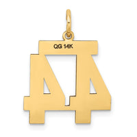 Load image into Gallery viewer, 14k Medium Satin Number 44 Charm
