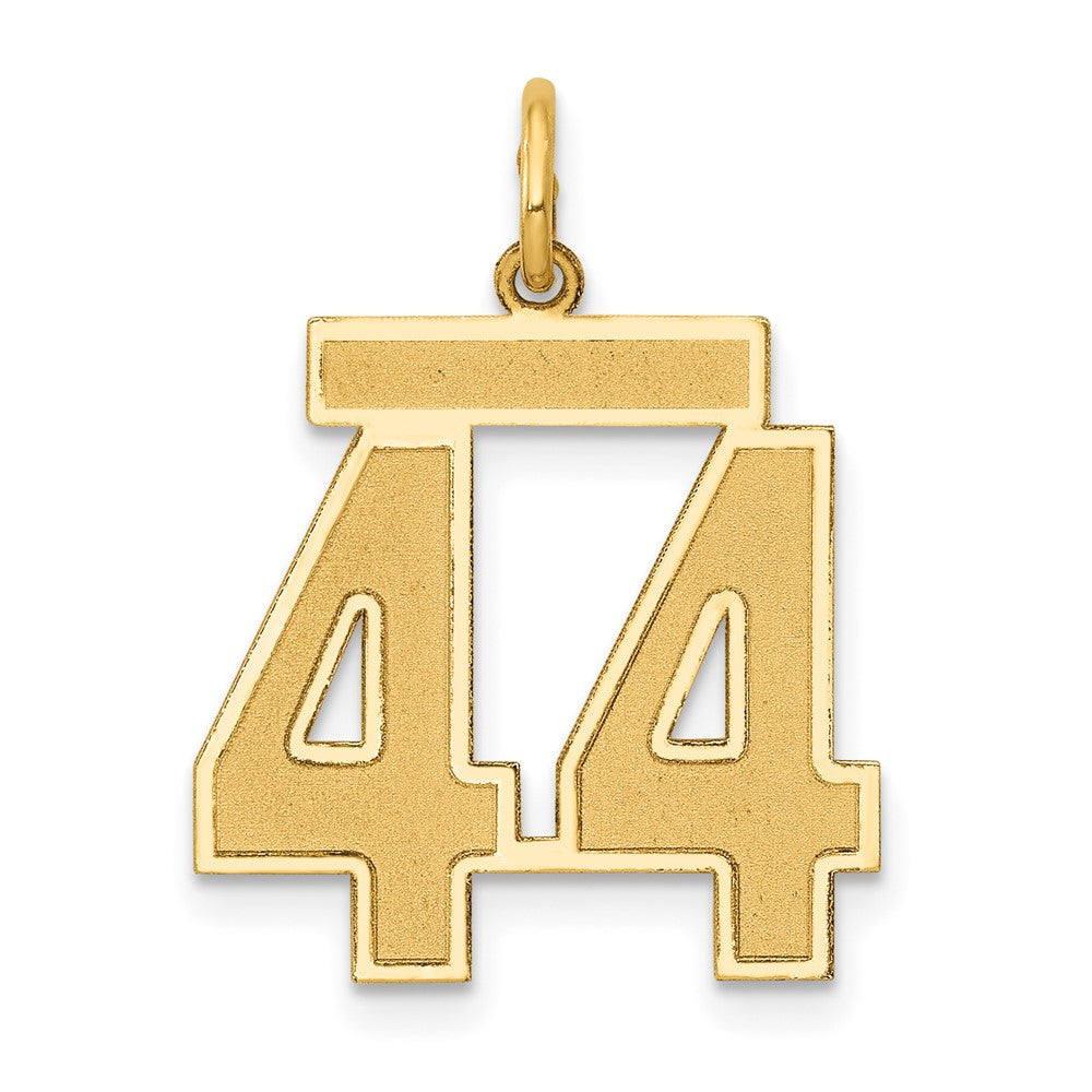 14k Medium Satin Number 44 Charm