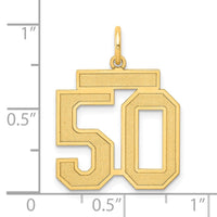 Load image into Gallery viewer, 14k Medium Satin Number 50 Charm
