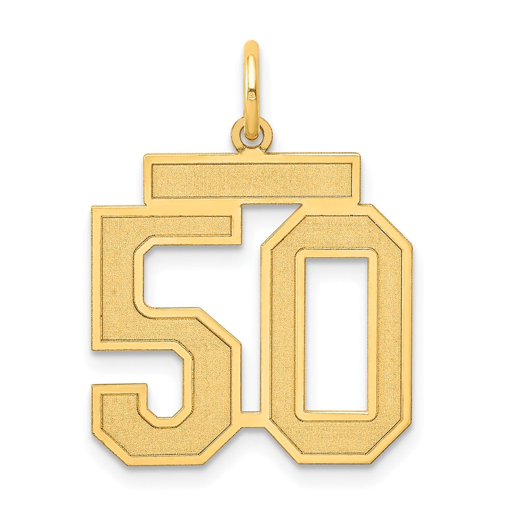 14k Medium Satin Number 50 Charm